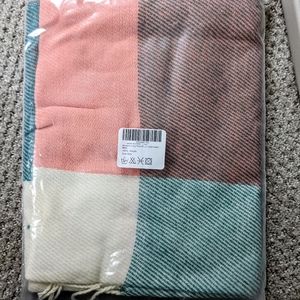 Plaid Fringe Scarf NIP